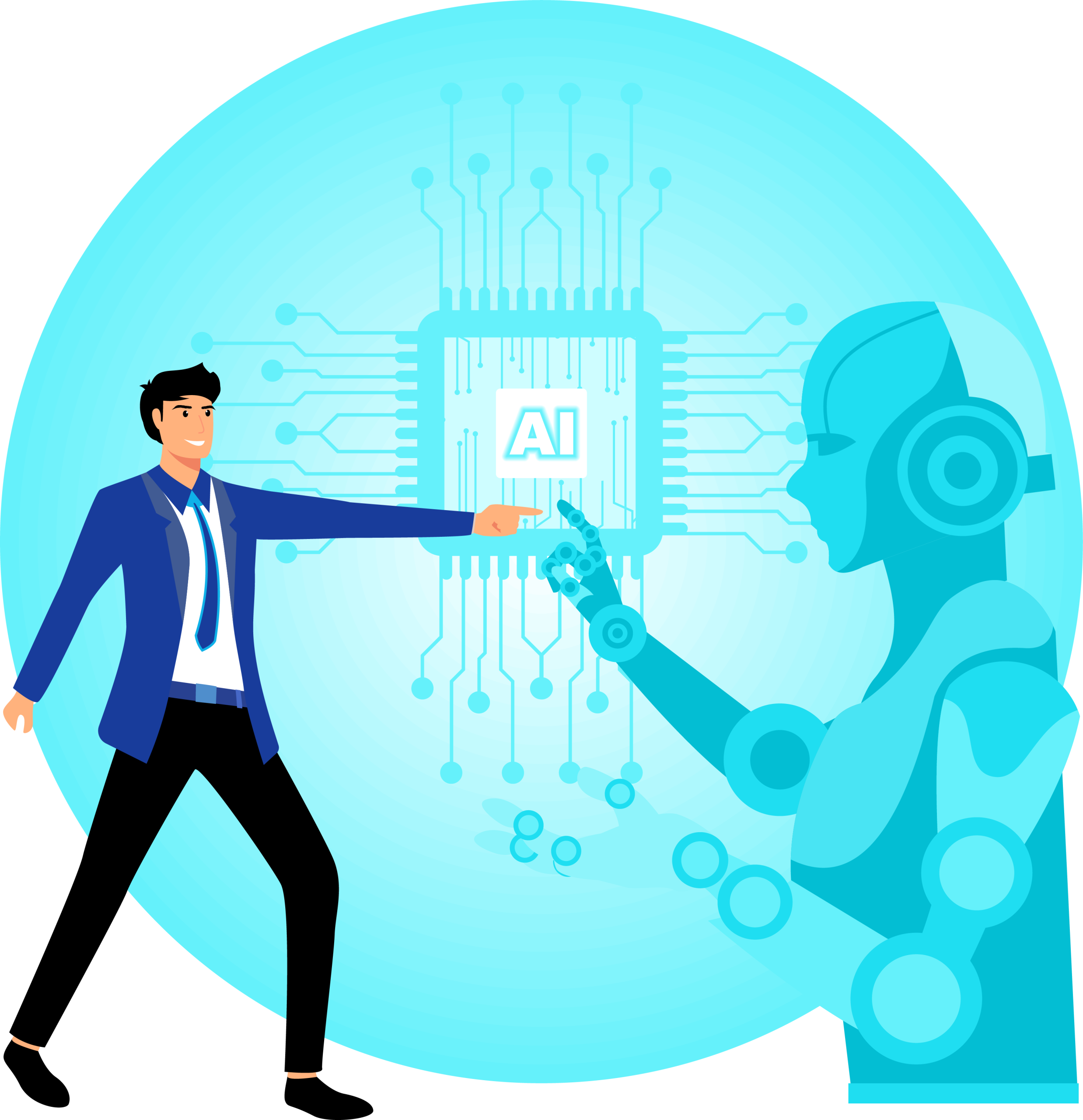 Unlock the future with our  <span style="color:#183c9b">  AI-driven</span> Solutions